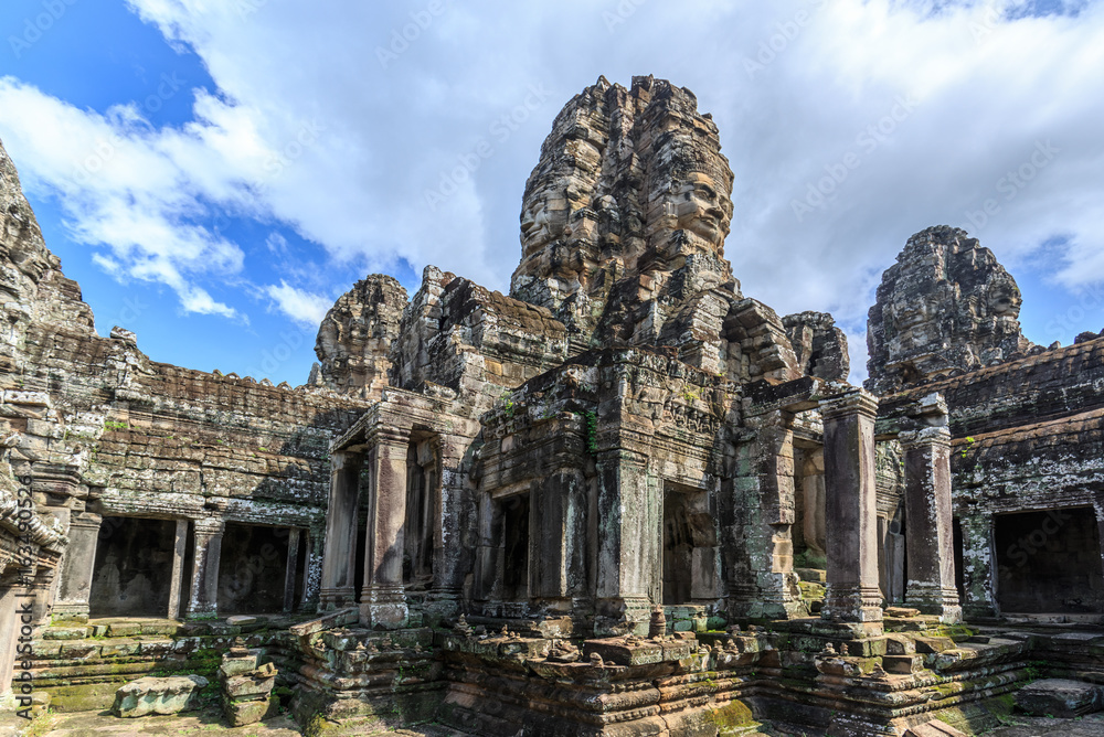 Detail am Bayon Tempel, Angkor inKambodscha