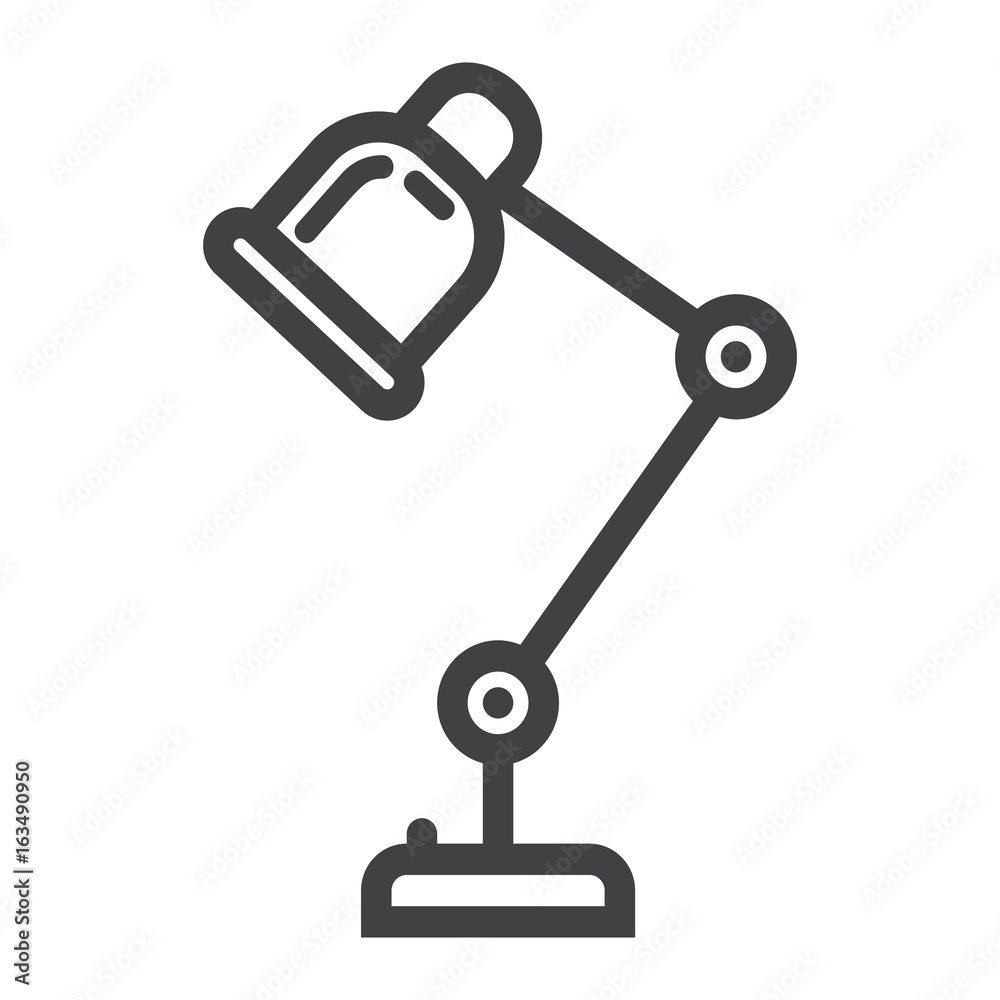 Desk lamp line icon, table lamp and appliance, vector graphics, a linear pattern on a white background, eps 10. Desk lamp line icon, table lamp and appliance, vector graphics, a linear pattern on a white background, eps 10.
