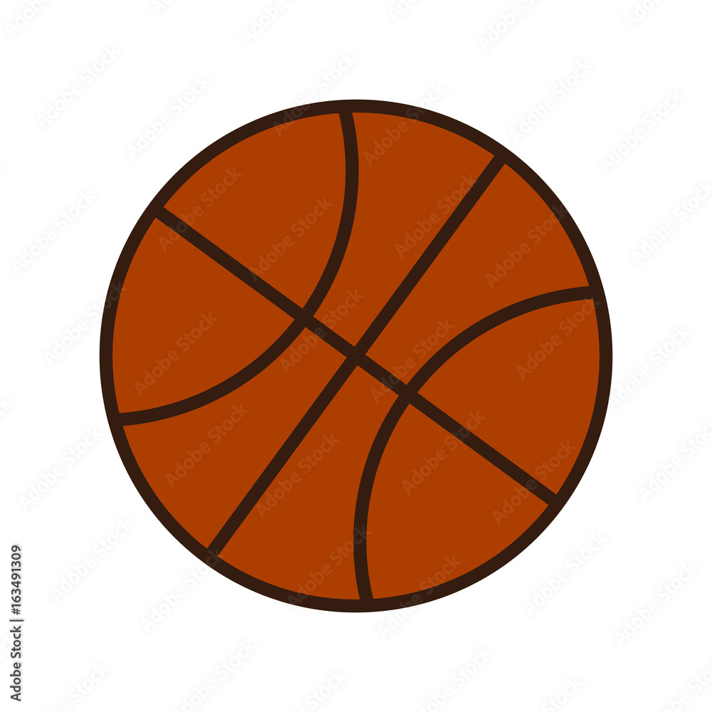 Orange Basketball Ball Icon Isolated