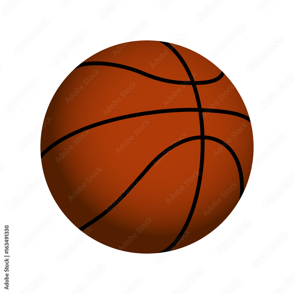 Orange Realistic Basketball Ball Icon Isolated