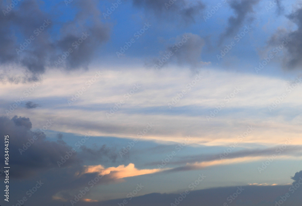 blue sky on evening with cloud on background