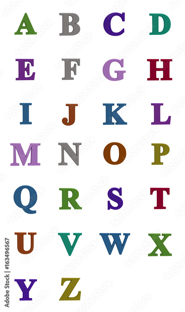 Letters made of colored cloth, isolated on white, 3d illustration. Letters made of colored cloth, isolated on white, 3d illustration.