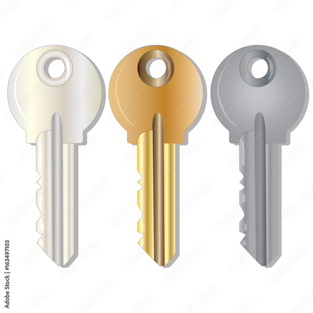 Key isolated illustration set Key isolated illustration set