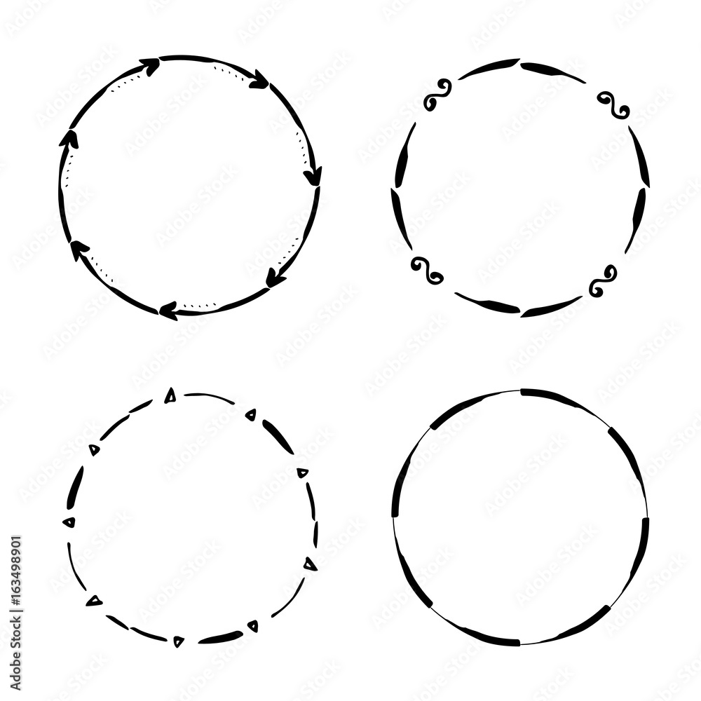 Hand drawn creative circle for logo, label, branding Hand drawn creative circle for logo, label, branding