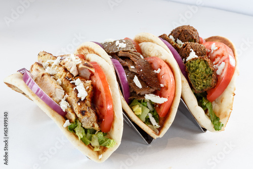 Canvas Print three gyros on white