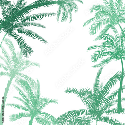 Vector Beautiful exotic tropical summer pattern with palm trees