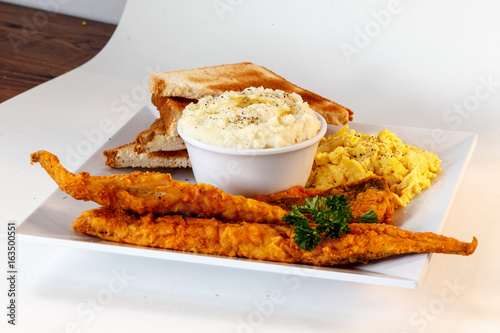 Photography fried fish breakfast