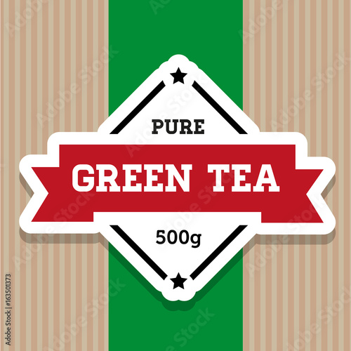 Green Tea vintage stamp label