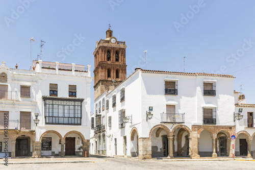 Plaza Grande square and the Candelaria church in Zafra  Province of Badajoz  Spain