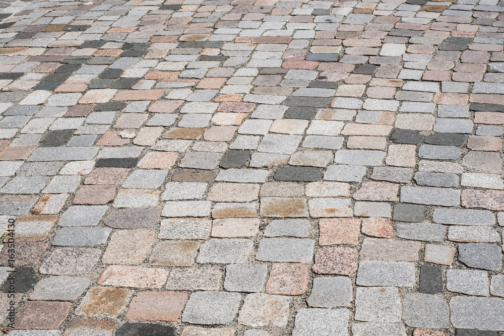 old stone pavement -  cobblestone background
