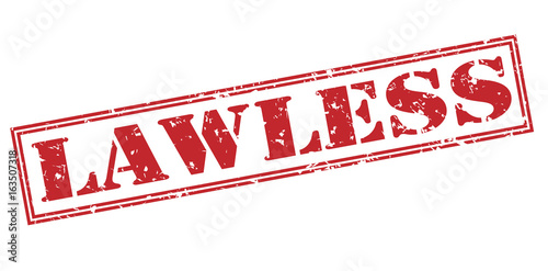 Lawless red stamp on white background photo