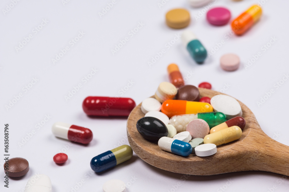 Pills and medication. Pills and medication.