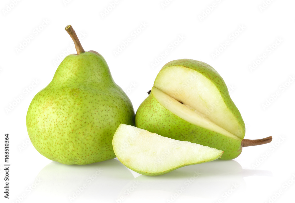 green pears isolated on white background green pears isolated on white background