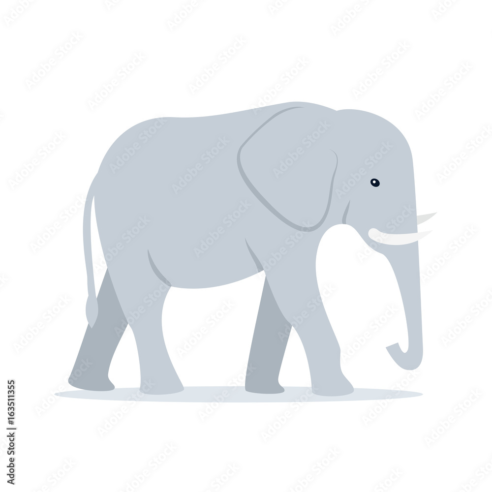 Walking Adult Elephant Vector Illustration Walking Adult Elephant Vector Illustration