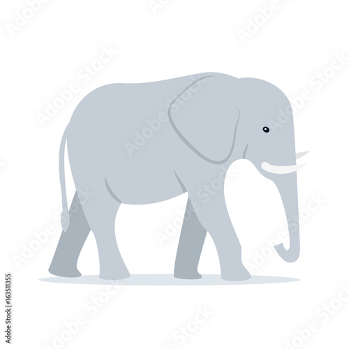Walking Adult Elephant Vector Illustration © juliabatsheva
