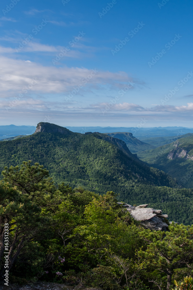 Fototapeta premium Table Rock Mountain From Hawksbill in Spring