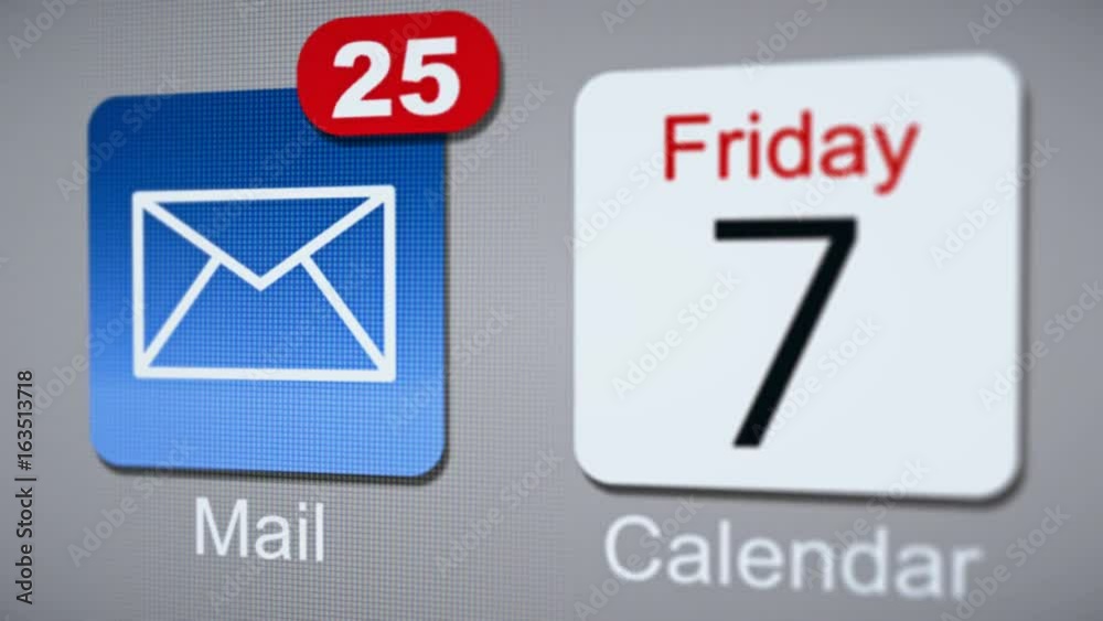 Email on smart phone or computer counting incoming emails.