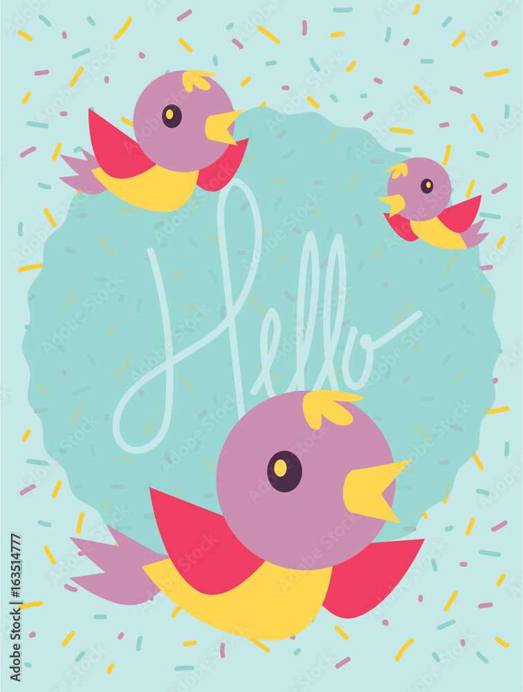 SWEET BIRD Greeting Card Template