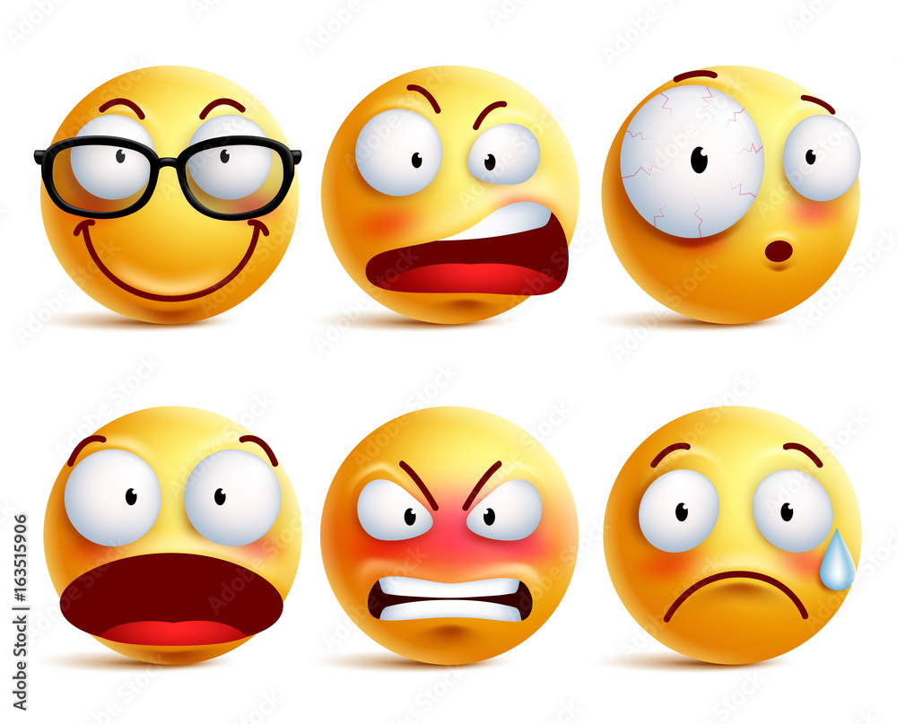 emoji faces expression funny smile happy angry mood sad set 4308310 Vector  Art at Vecteezy