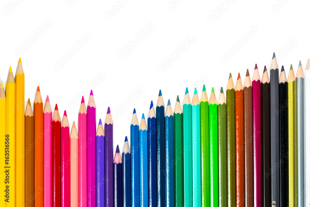 Color pencils on white background Color pencils on white background