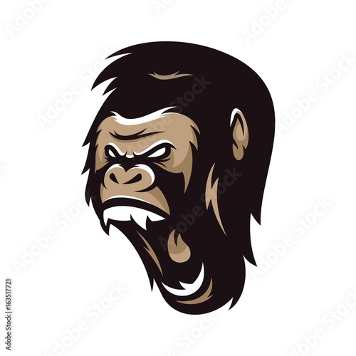 gorilla big foot monkey animal wild mascot sport logo illustration vector 