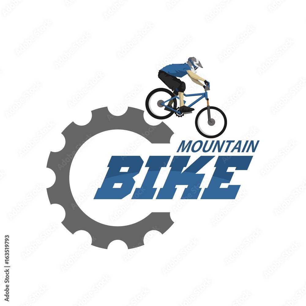 Hoe dan ook Komkommer Valkuilen Mountain bike logo design illustration vector Stock Vector | Adobe Stock