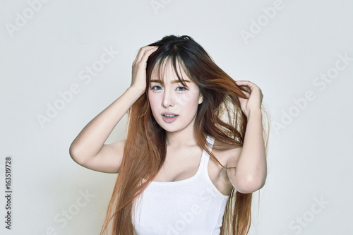 portrait of Funny Asian woman