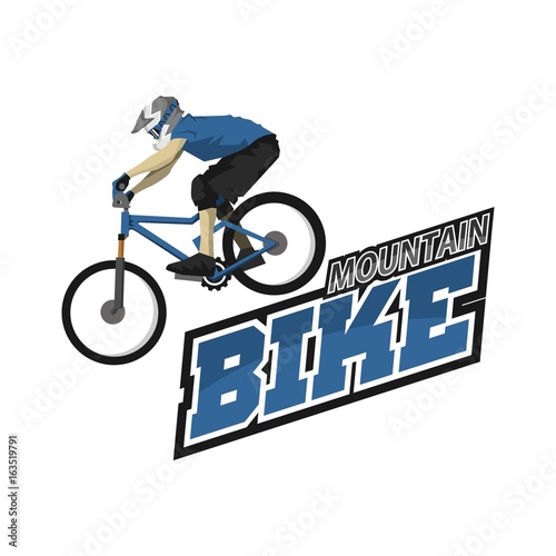 Mountain bike logo design illustration vector