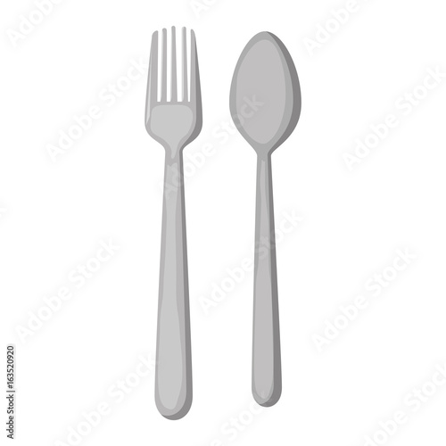 Spoon and fork cutlery icon vector illustration graphic design
