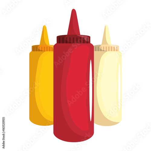 sauces plastic bottles icon vector illustration graphic design