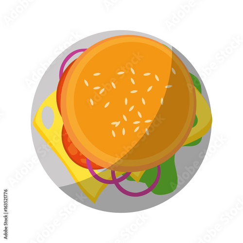 Hamburger Fast food icon vector illustration graphic design