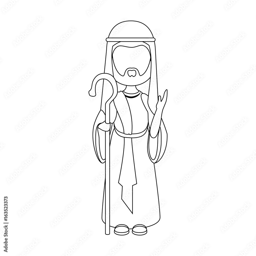 Saint joseph cartoon icon vector illustration graphic design