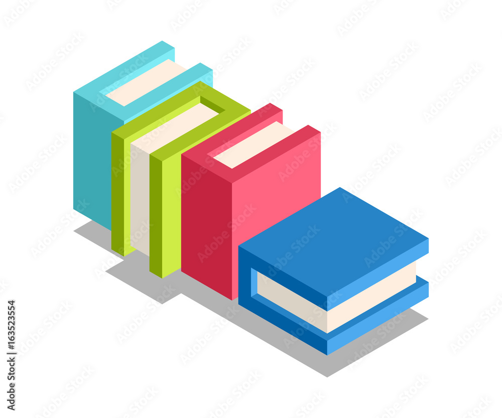 Book icon, vector symbol in isometric 3D style isolated on white background. Book icon, vector symbol in isometric 3D style isolated on white background.