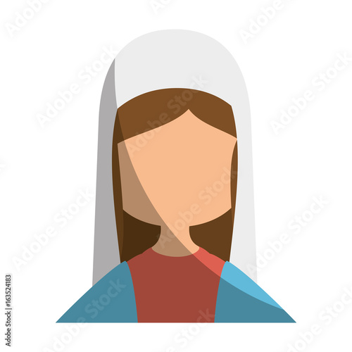 virgin mary icon over white background colorful design vector illustration