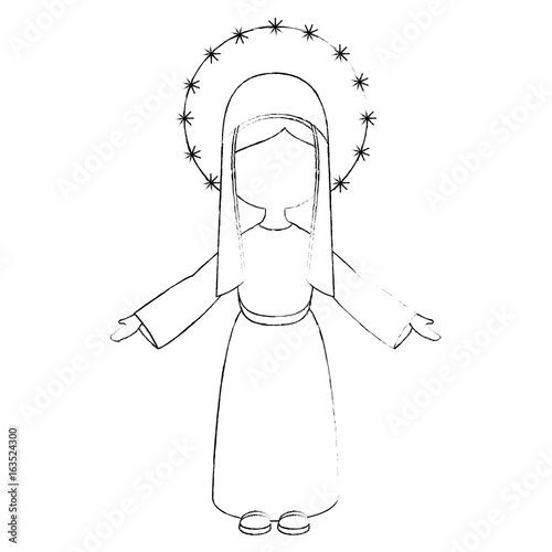 virgin mary icon over white background vector illustration