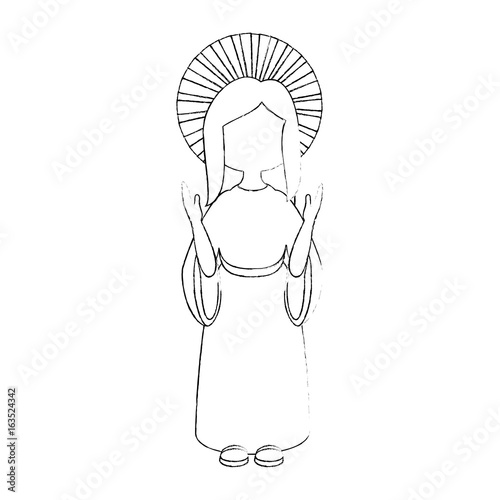virgin mary icon over white background vector illustration