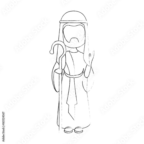 saint joseph icon over white background vector illustration