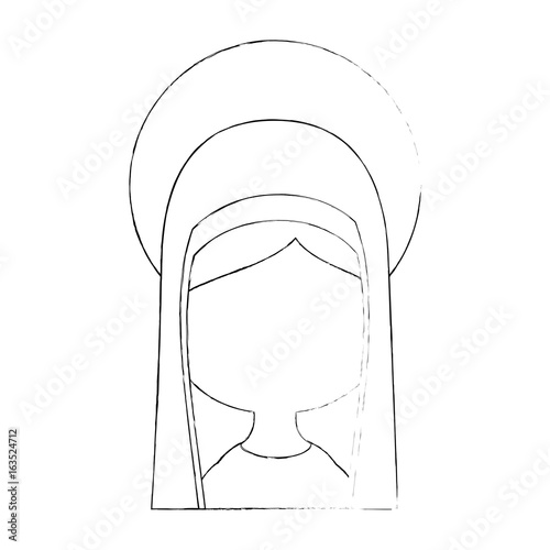 virgin mary icon over white background vector illustration