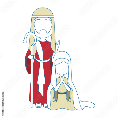 Saint Joseph and virgin mary icon vector illustration graphic design icon vector illustration graphic design
