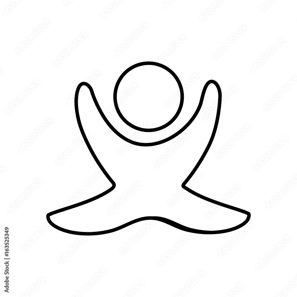 Abstract human figure with hands raised icon over white background vector illustration Abstract human figure with hands raised icon over white background vector illustration