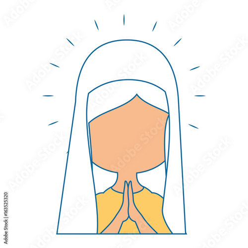 Virgin mary cartoon icon vector illustration graphic design