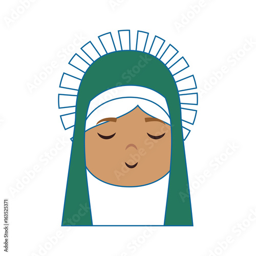 Virgin mary cartoon icon vector illustration graphic design