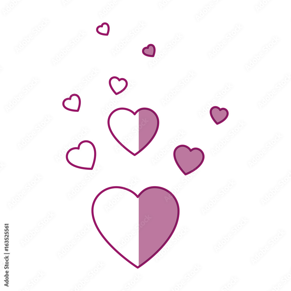 Hearts and love decoration icon vector illustration graphic design