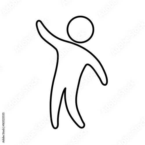 pictogram man with hands raised icon over white background vector illustration
