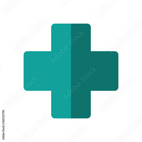 medical cross icon over white background vector illustration