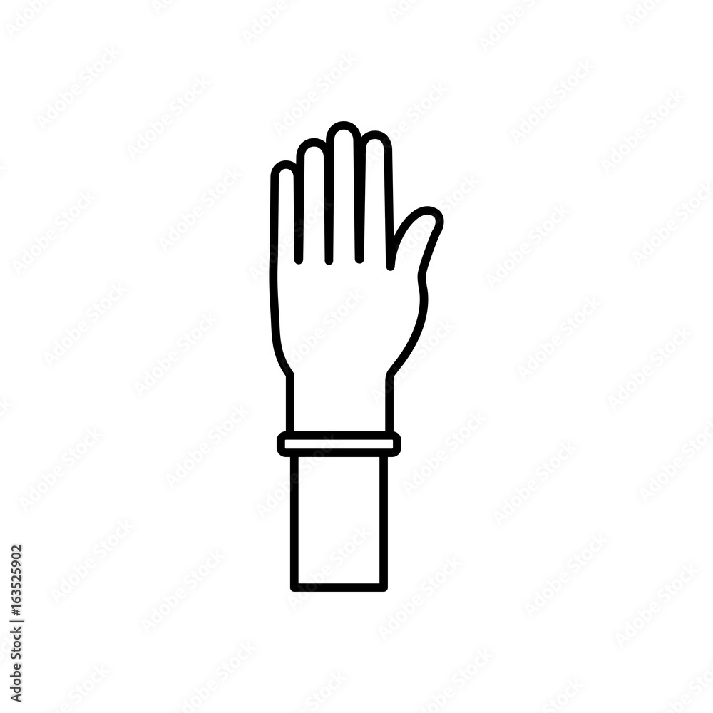 hand with medicine gloves icon over white background vector illustration hand with medicine gloves icon over white background vector illustration