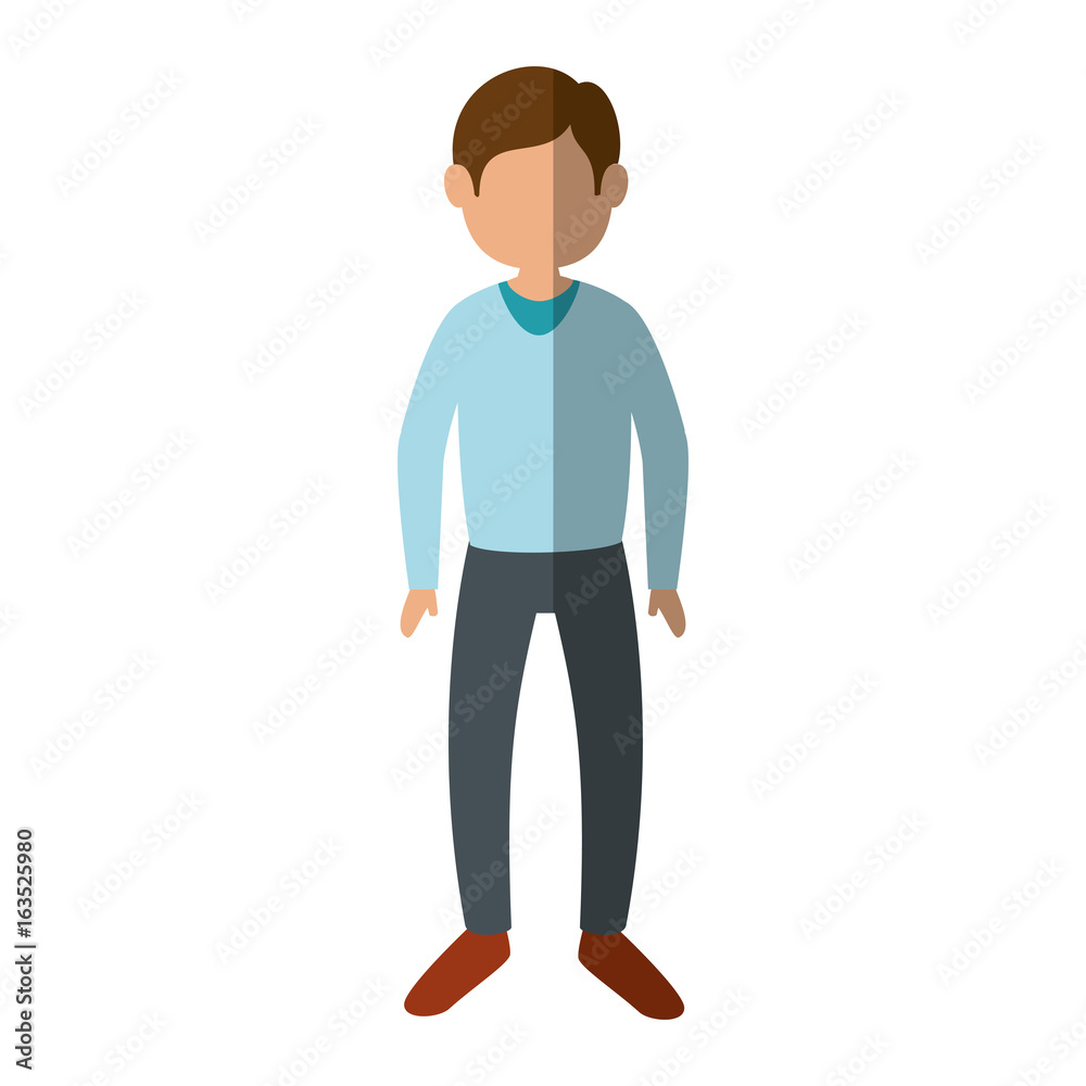 Young man cartoon icon vector illustration graphic design