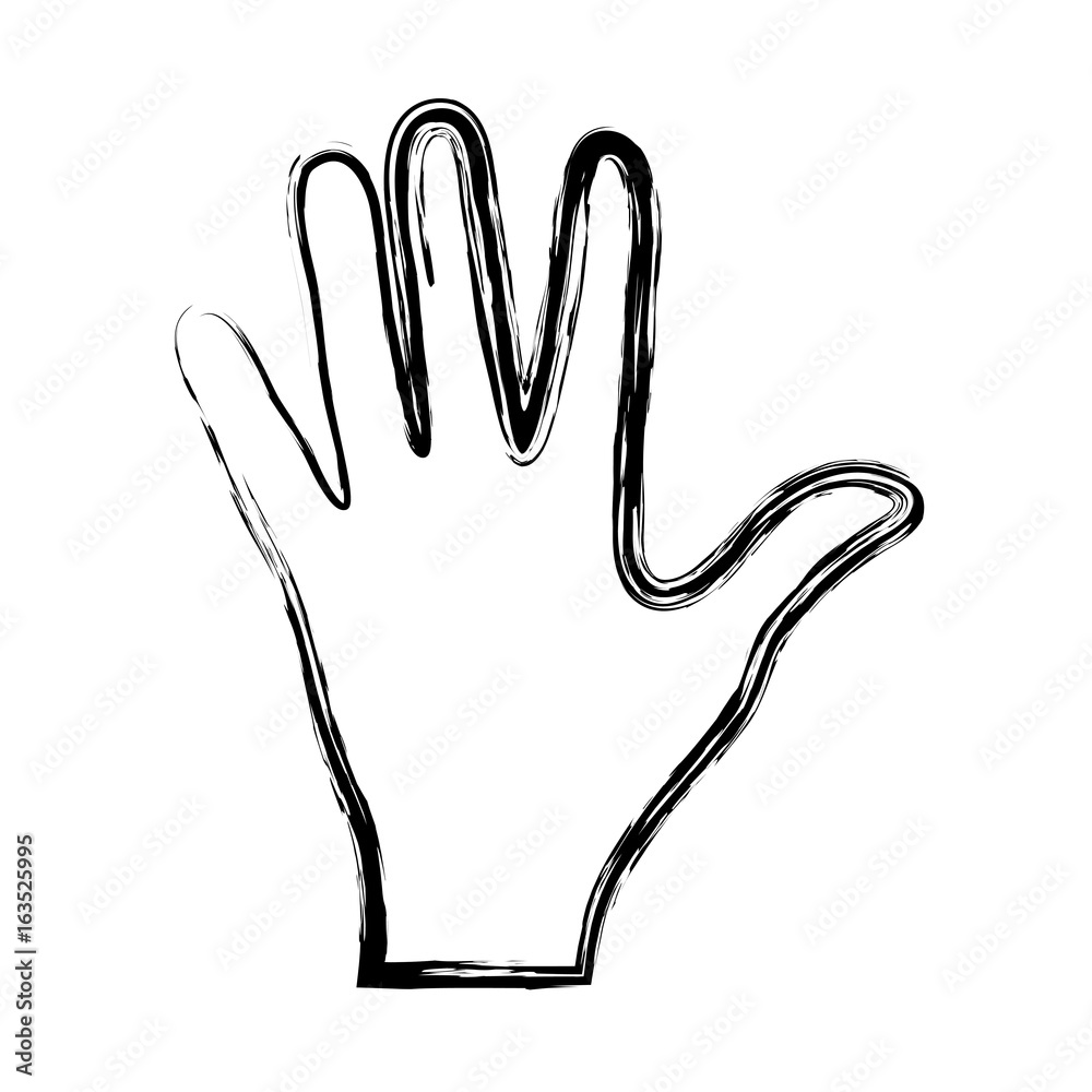 Obraz premium human hand icon over white background vector illustration