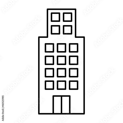 apartment building icon over white background vector illustration