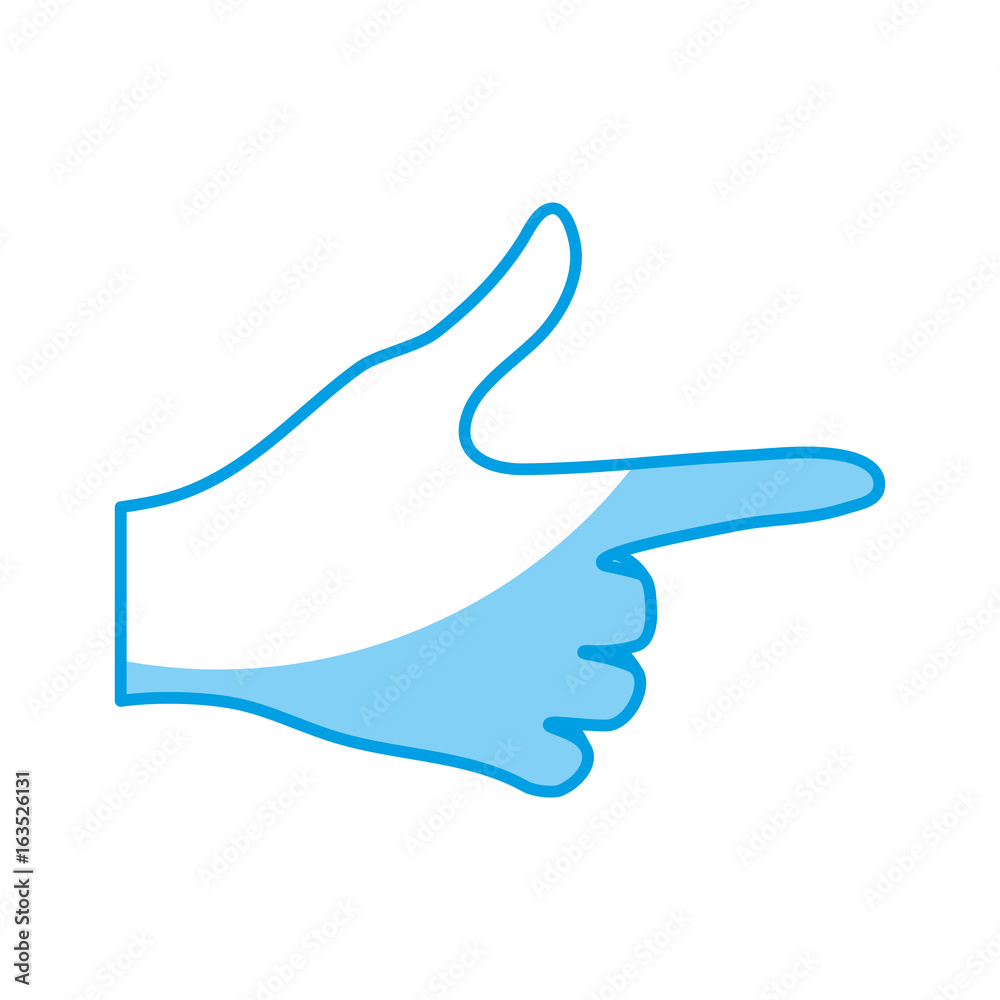 Hand pointing icon over white background vector illustration